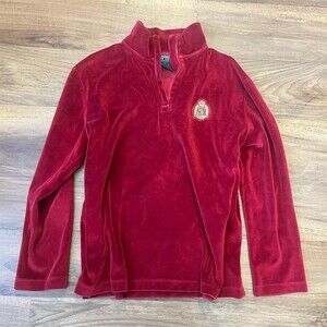 Lauren Ralph Lauren Pullover Sweatshirt Womens Petite L Red 1/4 Zip
